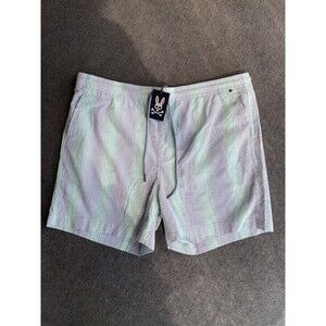 Psycho Bunny Shorts Mens XXXL Purple Teal Willis Seersucker Stretch Preppy Golf